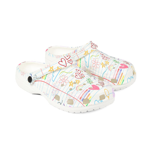 SCHOOL - NOTEBOOK Paper Doodles -  EVA Foam Rubber Shoes