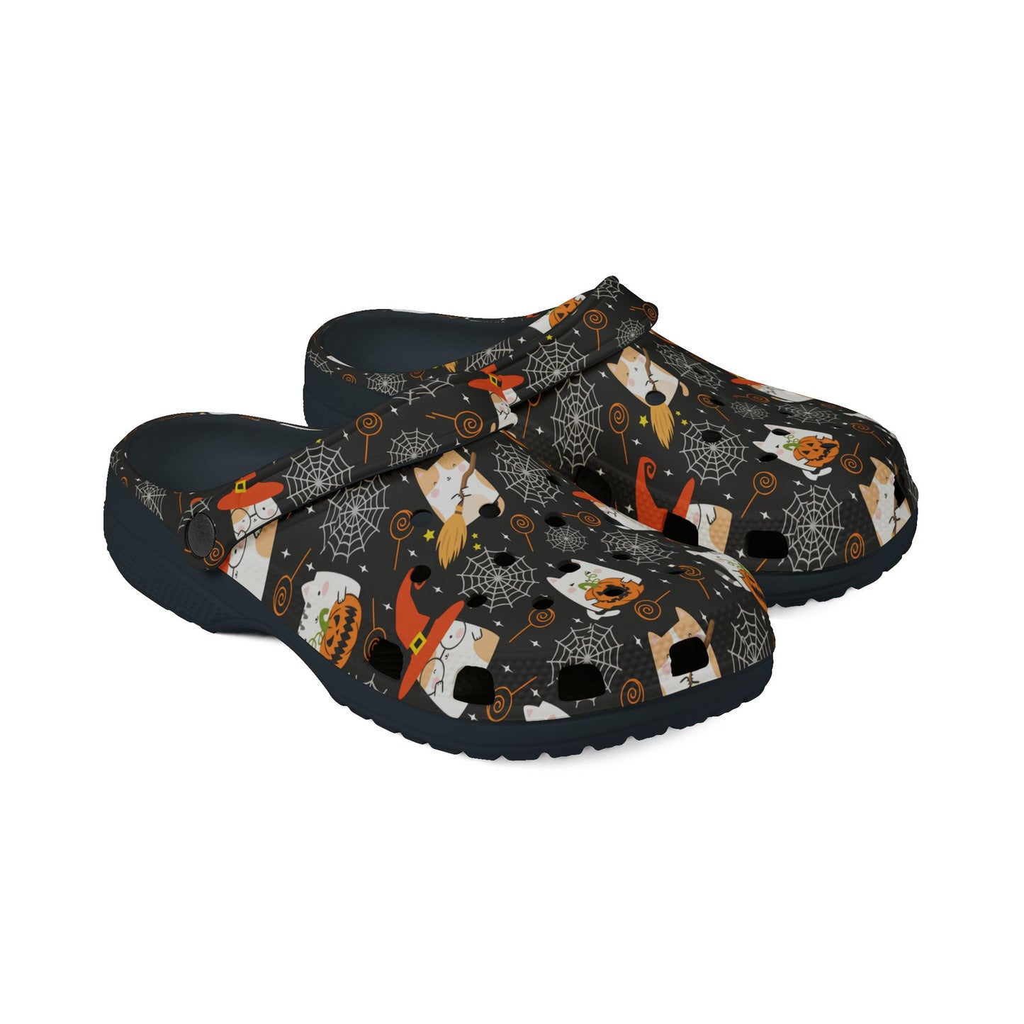 HALLOWEEN - Cats and Spider Webs - EVA Foam Rubber Shoes