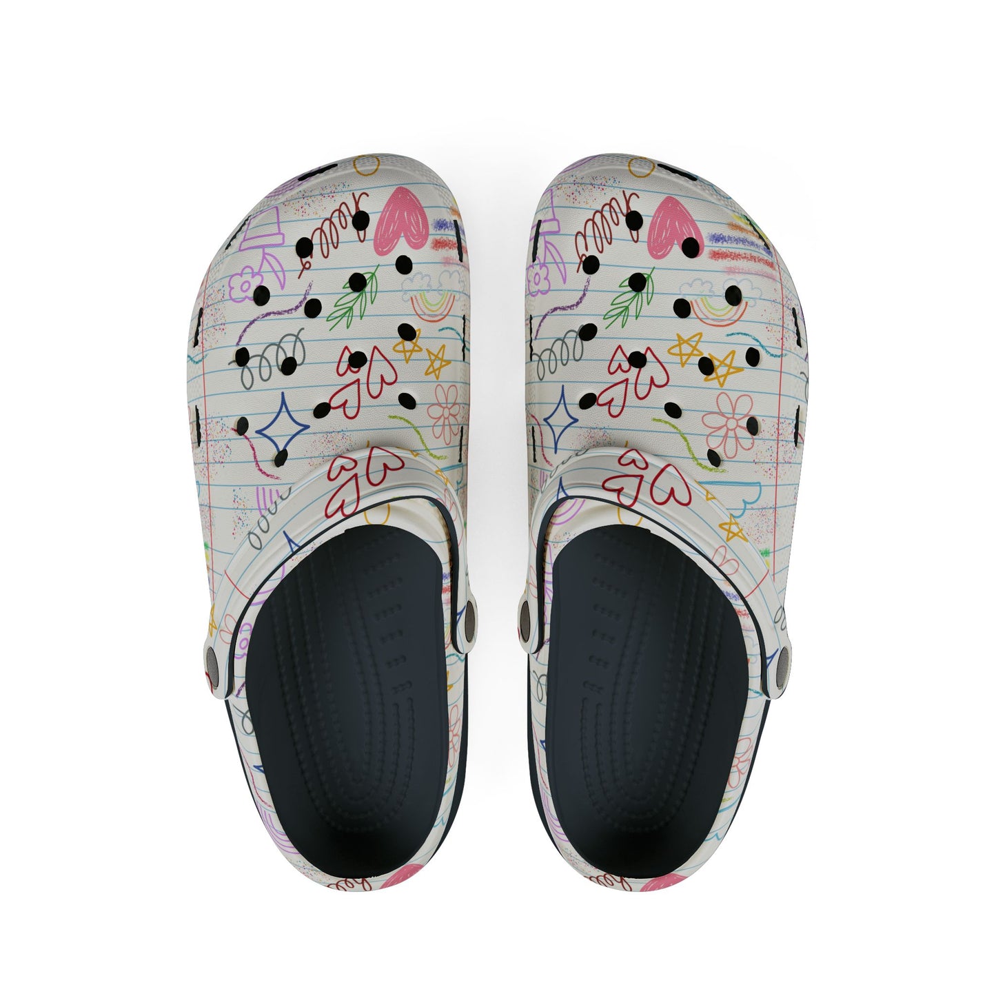 SCHOOL - NOTEBOOK Paper Doodles -  EVA Foam Rubber Shoes