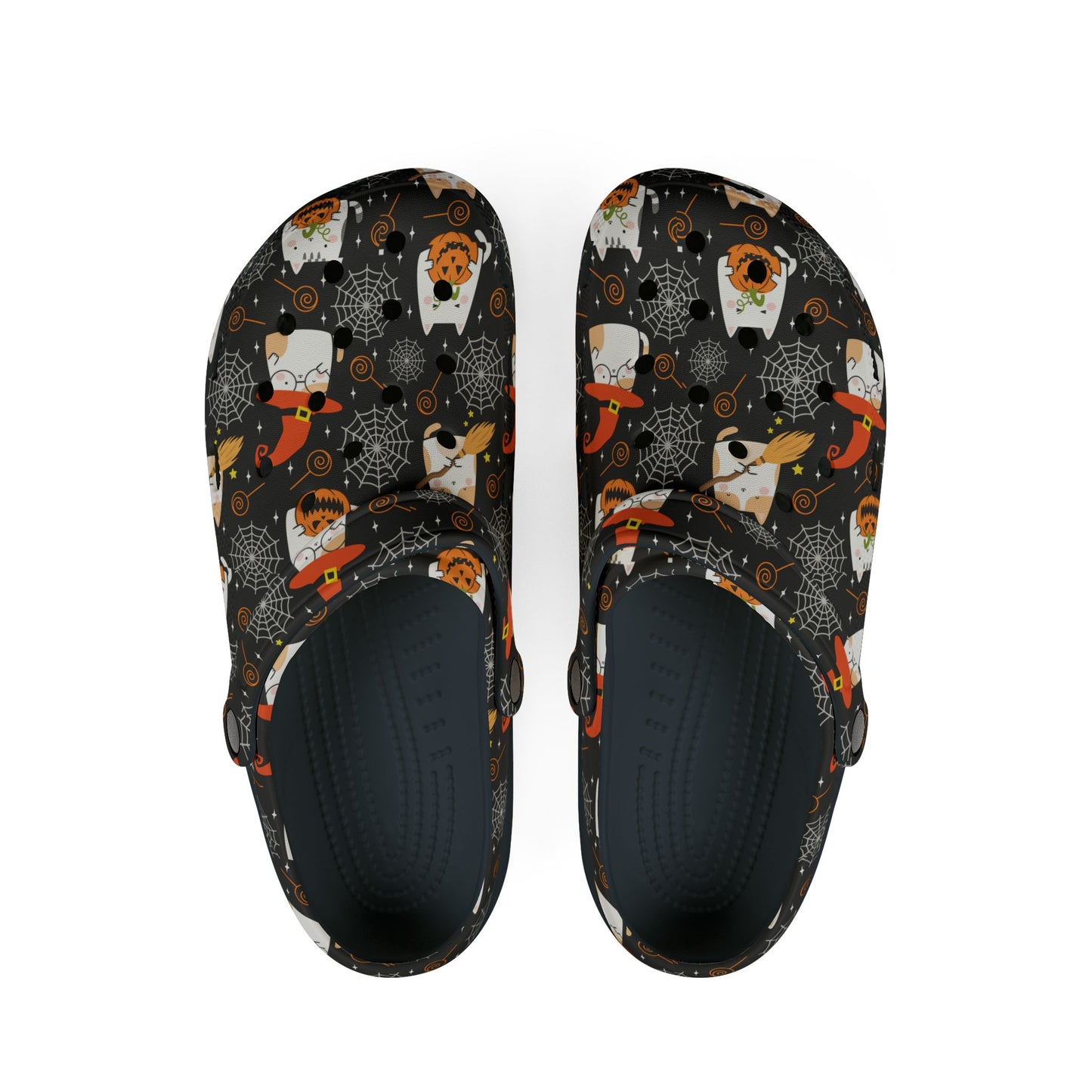 HALLOWEEN - Cats and Spider Webs - EVA Foam Rubber Shoes