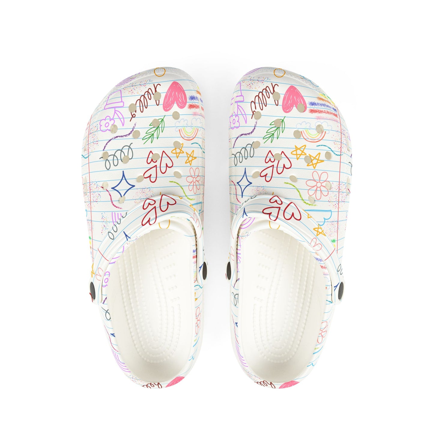 SCHOOL - NOTEBOOK Paper Doodles -  EVA Foam Rubber Shoes