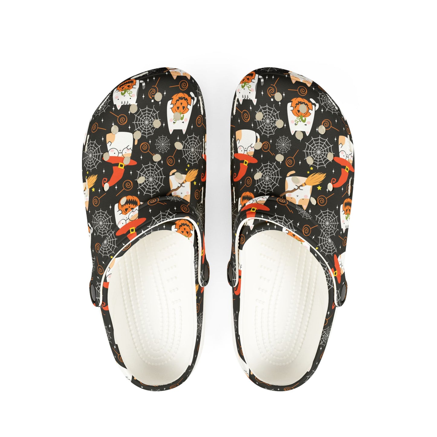 HALLOWEEN - Cats and Spider Webs - EVA Foam Rubber Shoes