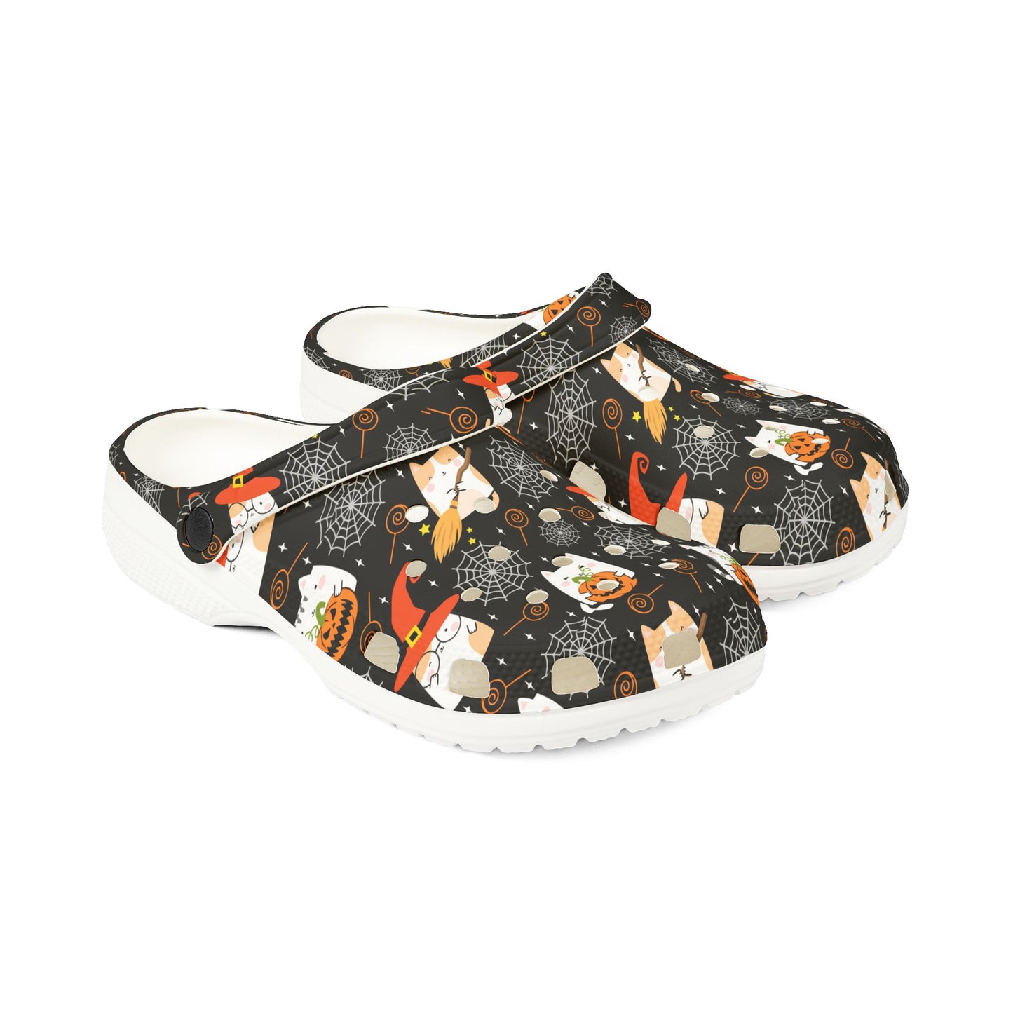 HALLOWEEN - Cats and Spider Webs - EVA Foam Rubber Shoes